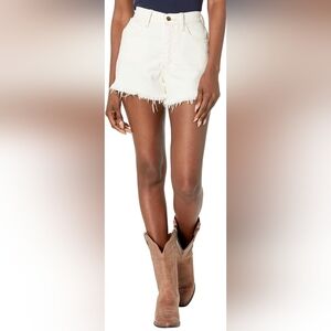 True Religion Women's White Raw Hem High Rise Denim Maisie Shorts Sz W30